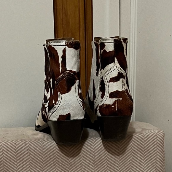 Zara Calf Hair Cow Print Pull-on Booties 41 - Picture 8 of 11